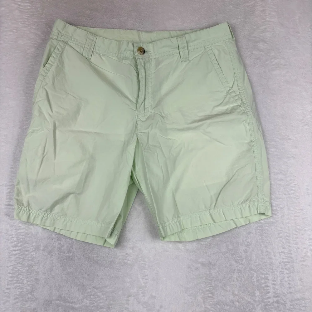 Columbia Mens Mint Green Flat Front Casual Outdoor Hiking Shorts Size 32W 8L